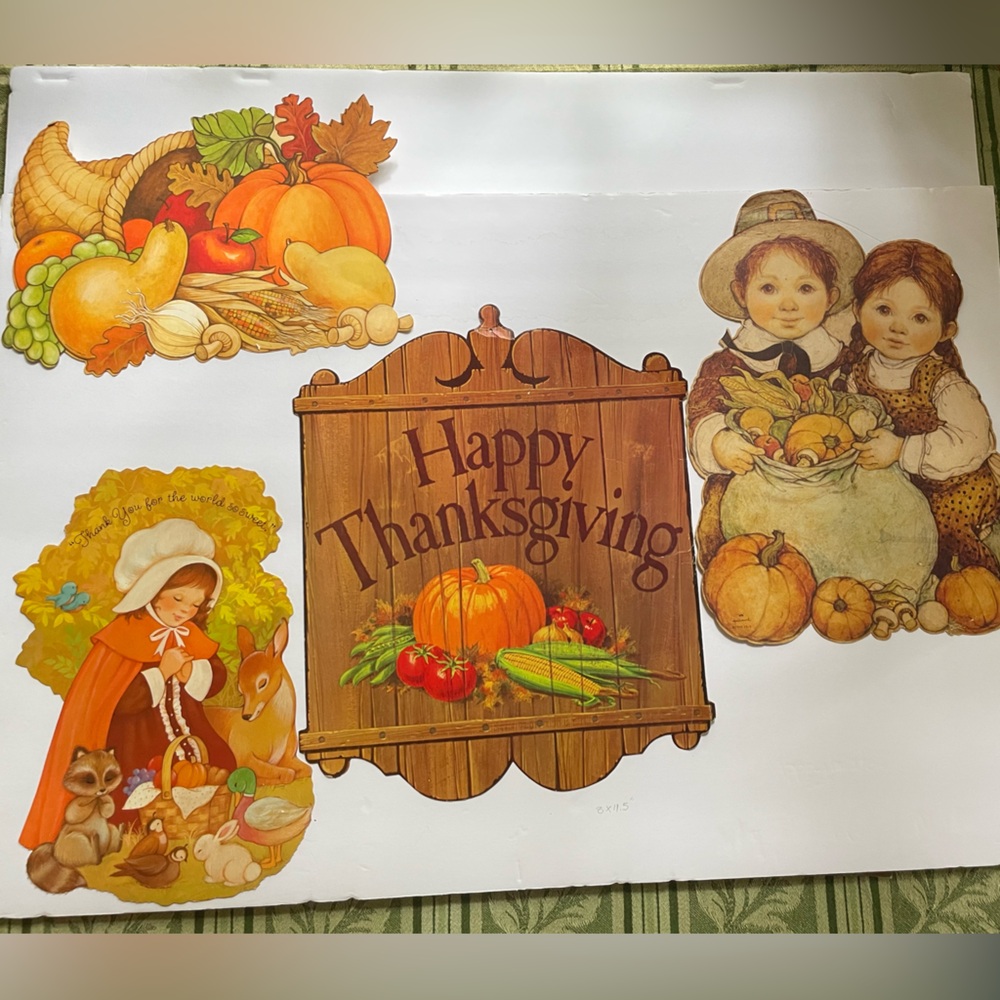 Vintage Schoolroom Cardboard Cutouts:  Thanksgiving
